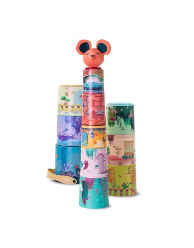 Miniland indelių bokštas - Lavinamieji žaislai vaikams nuo 1 metų
